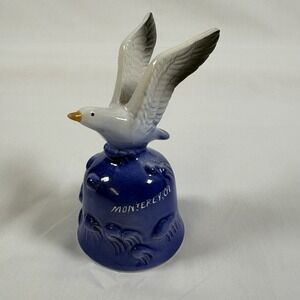 Vintage Monterey CA Ceramic Bell Seagull Ocean Waves California S2-383